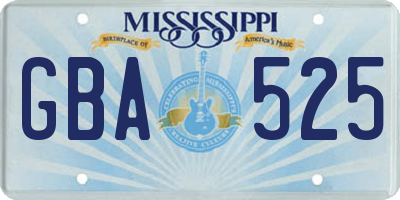 MS license plate GBA525