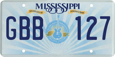 MS license plate GBB127