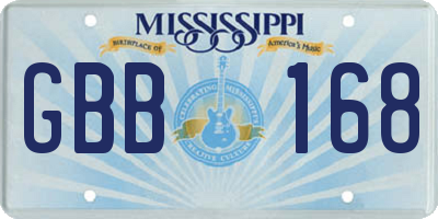 MS license plate GBB168