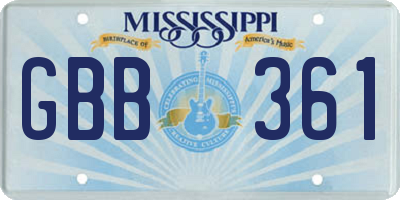 MS license plate GBB361