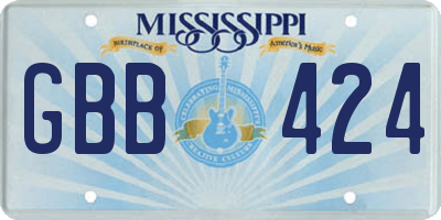 MS license plate GBB424