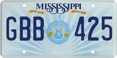 MS license plate GBB425
