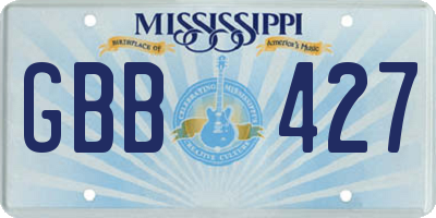 MS license plate GBB427