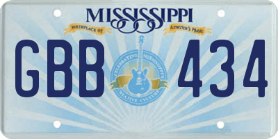 MS license plate GBB434