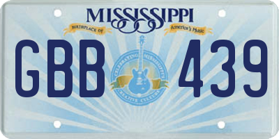 MS license plate GBB439