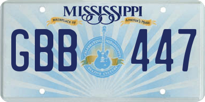 MS license plate GBB447