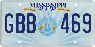 MS license plate GBB469