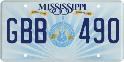 MS license plate GBB490