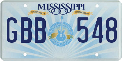 MS license plate GBB548