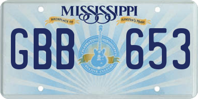MS license plate GBB653