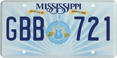 MS license plate GBB721
