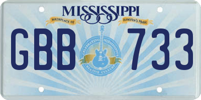 MS license plate GBB733