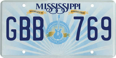 MS license plate GBB769