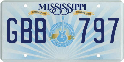 MS license plate GBB797