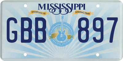 MS license plate GBB897
