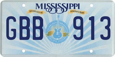 MS license plate GBB913