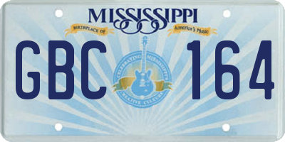 MS license plate GBC164