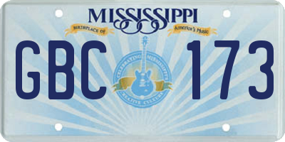 MS license plate GBC173