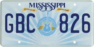 MS license plate GBC826