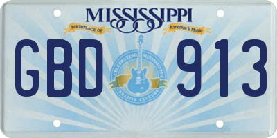 MS license plate GBD913