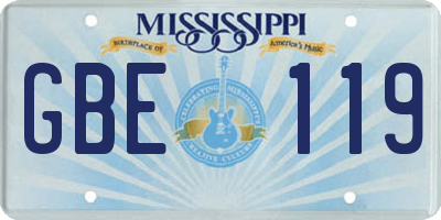 MS license plate GBE119