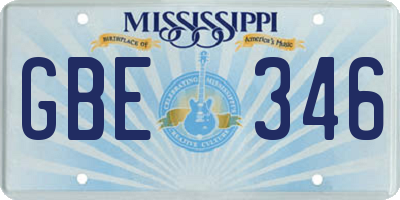 MS license plate GBE346