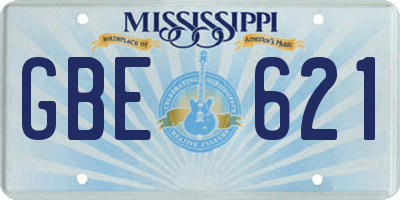 MS license plate GBE621