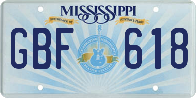 MS license plate GBF618