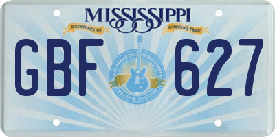 MS license plate GBF627