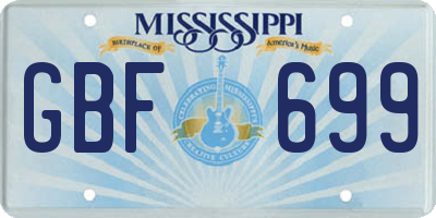 MS license plate GBF699
