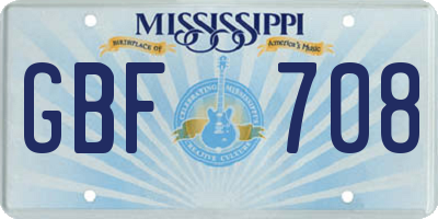 MS license plate GBF708