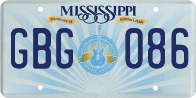 MS license plate GBG086
