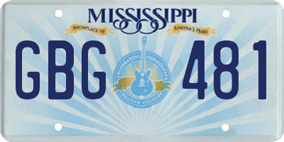 MS license plate GBG481