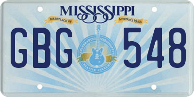 MS license plate GBG548