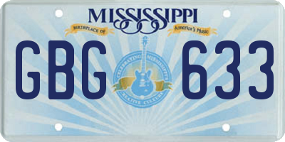 MS license plate GBG633
