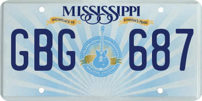 MS license plate GBG687