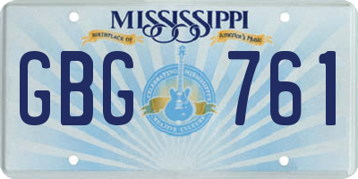 MS license plate GBG761