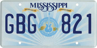 MS license plate GBG821