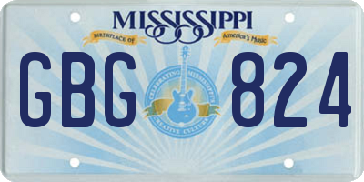 MS license plate GBG824