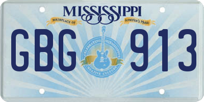 MS license plate GBG913