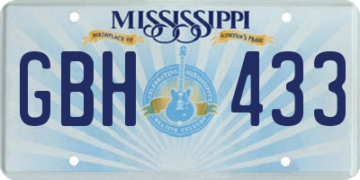 MS license plate GBH433