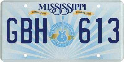MS license plate GBH613