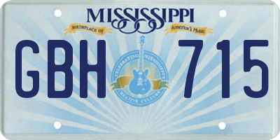 MS license plate GBH715