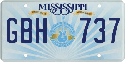 MS license plate GBH737