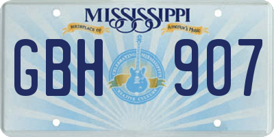 MS license plate GBH907