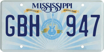 MS license plate GBH947
