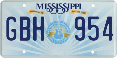 MS license plate GBH954
