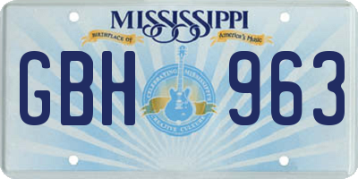 MS license plate GBH963