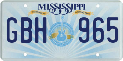 MS license plate GBH965