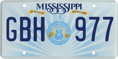 MS license plate GBH977
